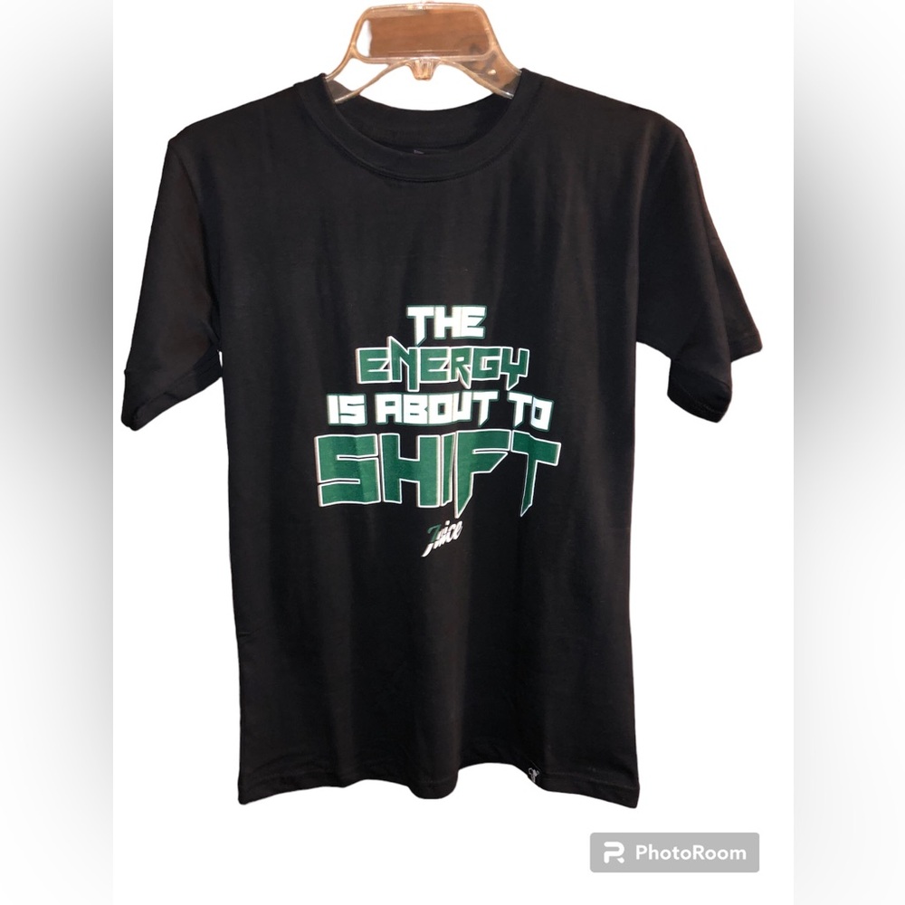 Jaylen Brown 7uice Juice “The Energy is About to Shift” black t-shirt Boy’s L